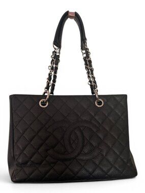 Authentic Chanel Caviar Leather Grand Shopping Tote